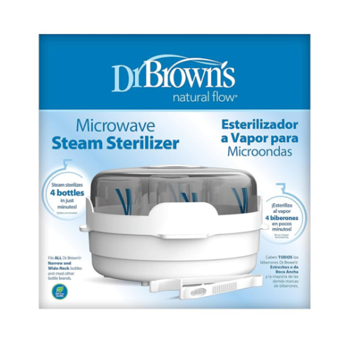 Dr. Brown's Microwave Steam Sterilizer for Baby Bottles, Nipples, Bottle Parts, Pacifiers, Teethers and Breast Pump Parts