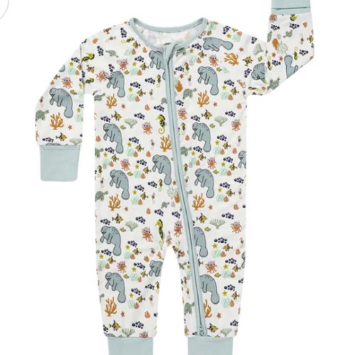 Manatee Bamboo Baby Pajama - Convertible Zippy Pajamas – Emerson and Friends