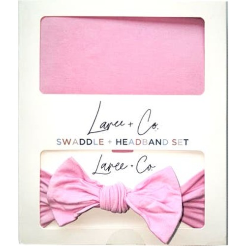 Lillian Pink Swaddle + Headband Set