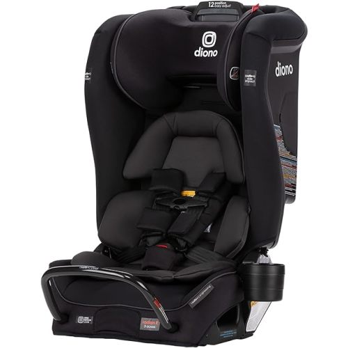 Diono Radian 3RXT SafePlus, 4-in-1 Convertible Car Seat, Rear and Forward Facing, SafePlus Engineering, 3 Stage Infant Protection, 10 Years 1 Car Seat, Slim Fit 3 Across, Black Jet