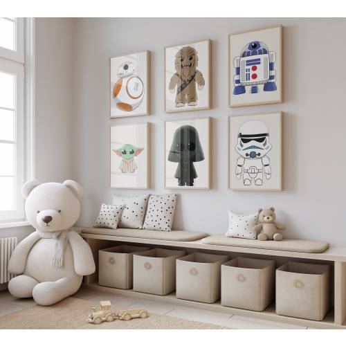 6 Star Wars Nursery Prints Set, Star War Poster Set, star wars kids decor, star war kids room, star wars baby decor, Star Wars Baby Boy