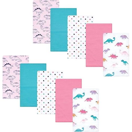 Hudson Baby Unisex Baby Cotton Flannel Burp Cloths, Cuteasaurus, One Size