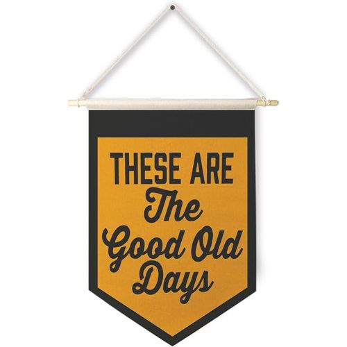 Qpenm These Are The Good Old Day Vintage Hanging Wall Canvas Banner,Inspirational Hanging Pennant Flag Prints,Vintage Classroom Decor,Motivatioanal Wall DecorPosters & Prints For Home Classroom