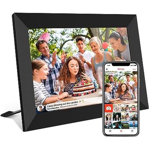 32GB FRAMEO 10.1 Inch Smart WiFi Digital Photo Frame 1280x800 IPS LCD Touch Screen, Auto-Rotate Portrait and Landscape, Built in 32GB Memory, Share Moments Instantly via Frameo App from Anywhere
