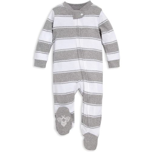 Burt's Bees Baby Boys' Sleep & Play PJs, 100% Organic Cotton One-Piece Zip Front Jumpsuit, Baby Boys Footie Pajamas & PJs