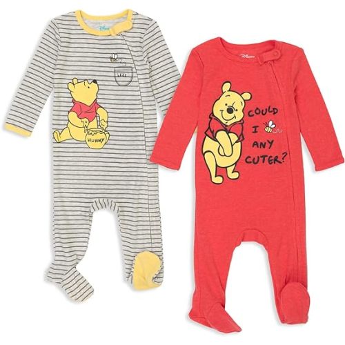 Disney Winnie the Pooh Lion King Monsters Inc. Pixar Toy Story Baby 2 Pack Sleep N' Play Coveralls Newborn to Toddler