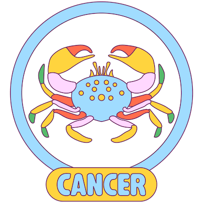Cancer zodiac graphic.
