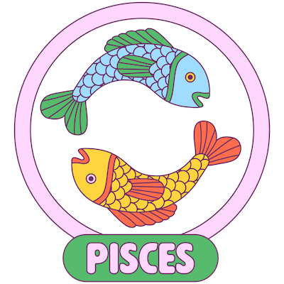 Pisces zodiac graphic.