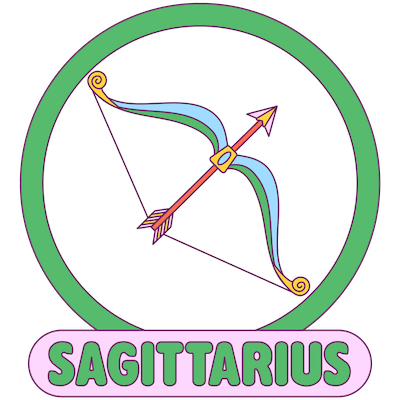 Sagitarrius zodiac graphic.