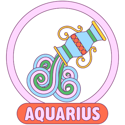 Aquarius zodiac graphic.