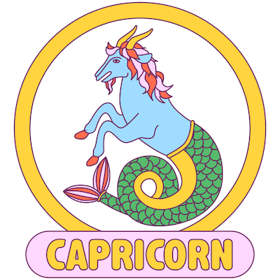 Capricorn zodiac graphic.