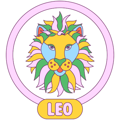 Leo zodiac graphic.