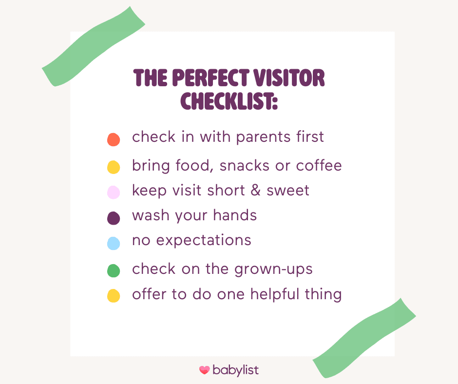 tips for visiting a newborn checklist.
