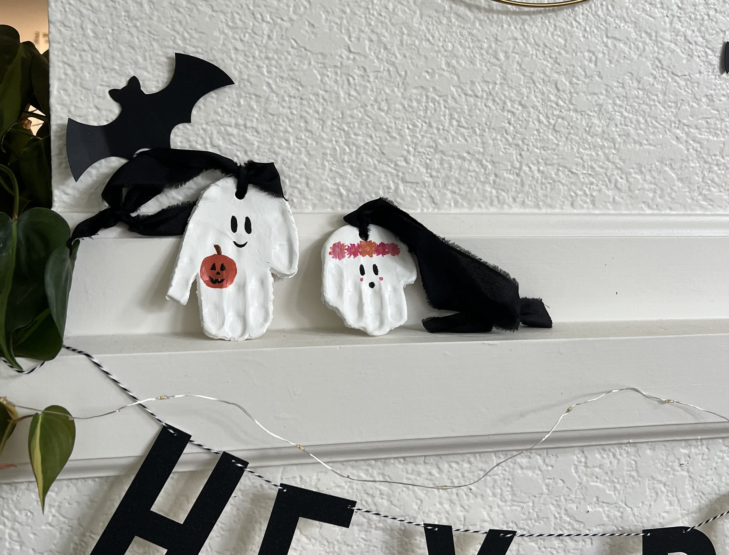 Ghost airdry clay handprint image.