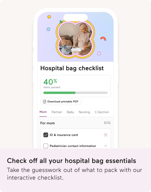 Hospital Bag Interactive Checklist .