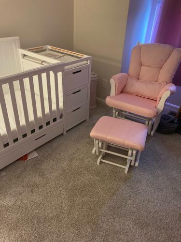 Storkcraft Tuscany Glider and Ottoman Image.