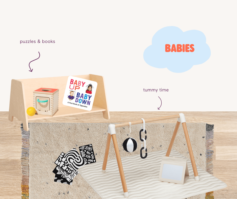 baby toy rotation moodboard.