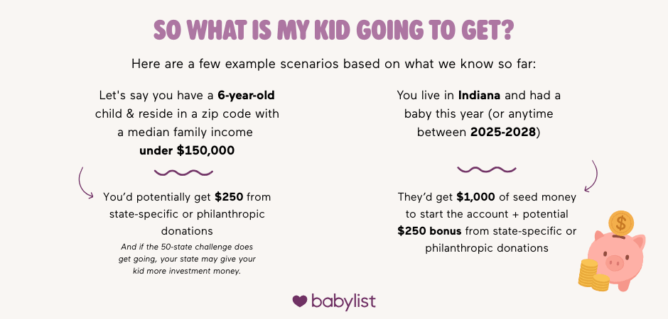 Trump account seed money example graphic.