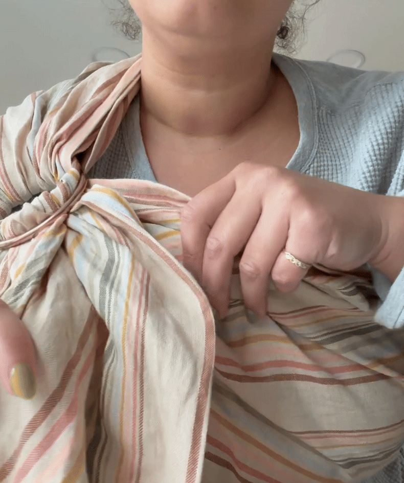 Ring sling adjustment gif.