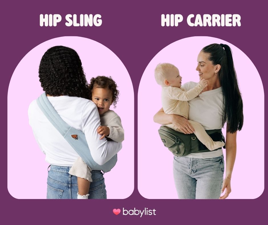 Hip sling vs hip carrier graphic.