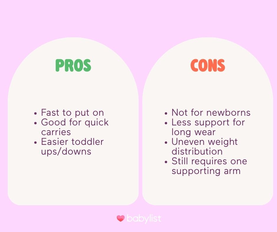 Hip sling carriers pros and cons.