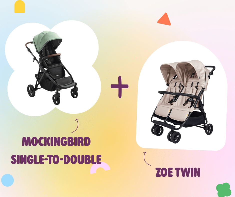 Mockingbird 3.0 +  Zoe Twin Double Stroller.