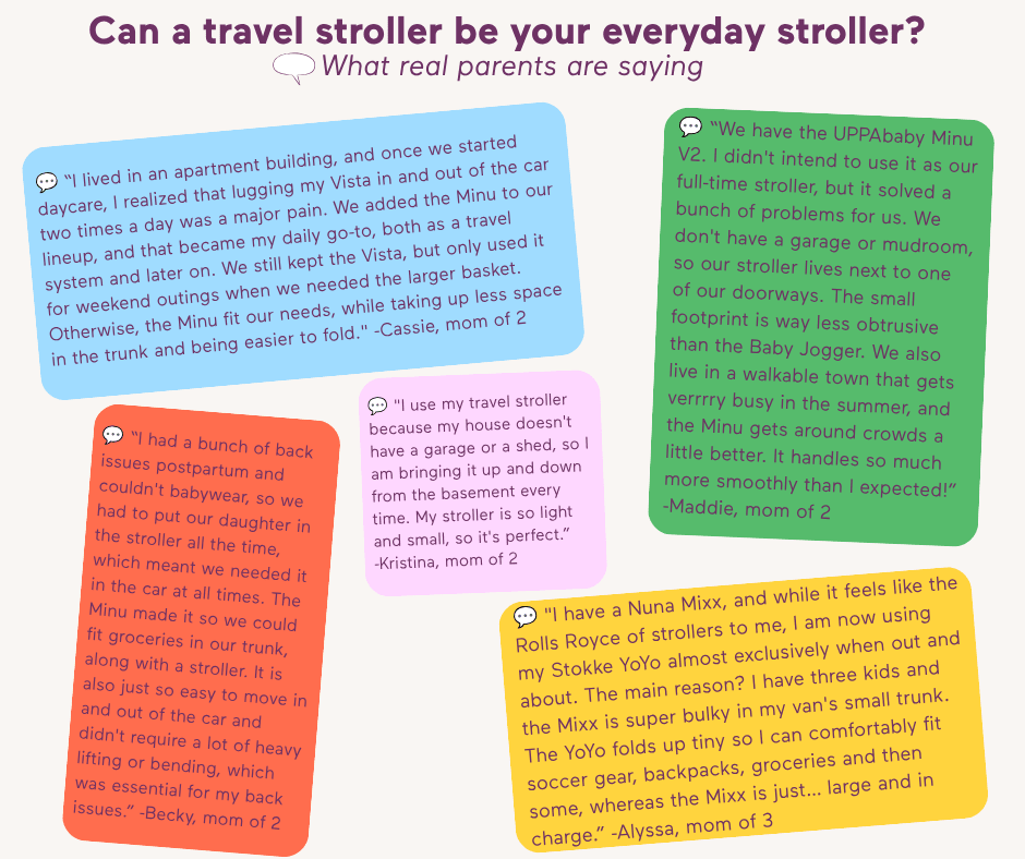 What real parents say about using a travel stroller every day.