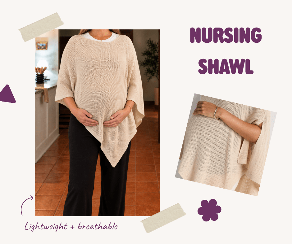 Quince Lightweight Cotton Cashmere Nursing Shawl.