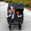 Baby Jogger City Mini GT2 Double Stroller with One Canopy Down thumbnail.