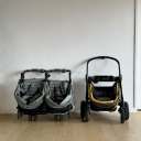 Evenflo Pivot Xplore All-Terrain Stroller Wagon Folded, Compared to Folded Double Stroller thumbnail.