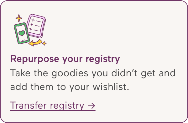 Repurpose your registry. Transfer registry -->