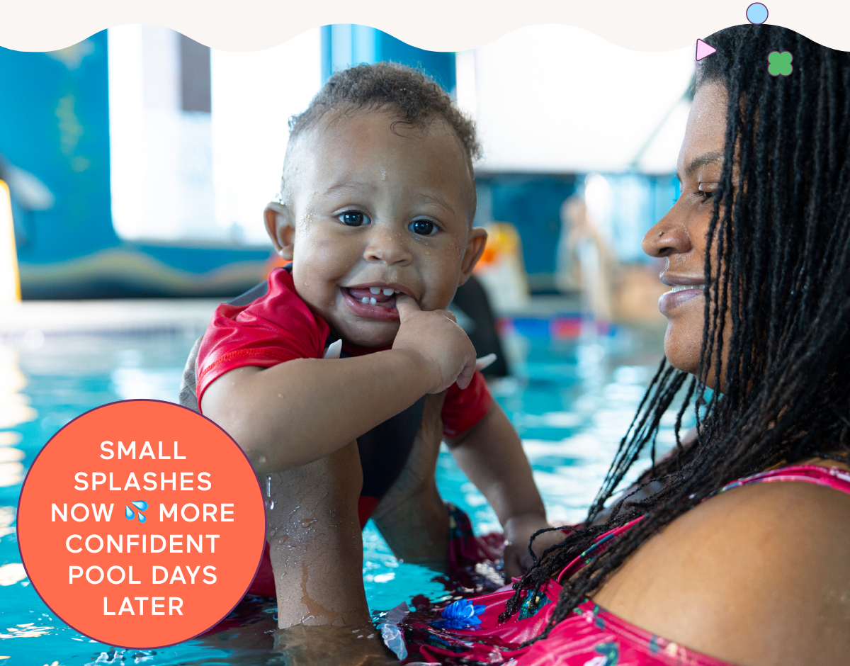 baby in the pool with mom baby in the pool with mom