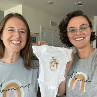 Francoise and Bailey's Baby Registry Photo.