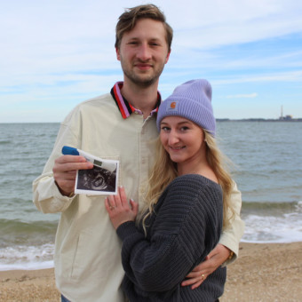 Amber and Alex’s Baby Registry Photo.