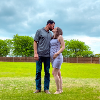 Marcey and Cody’s Baby Registry Photo.