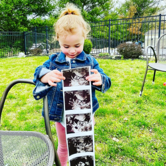 Sara's Baby Registry Photo.