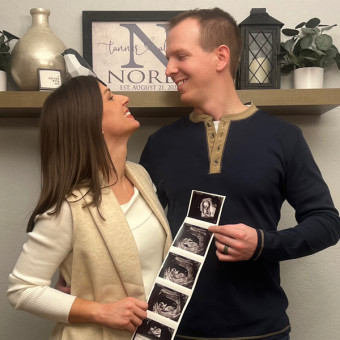 Alyssa and Tanner's Baby Registry Photo.