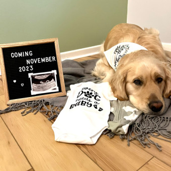 Amanda and Jacob Baumann’s Baby Registry Photo.