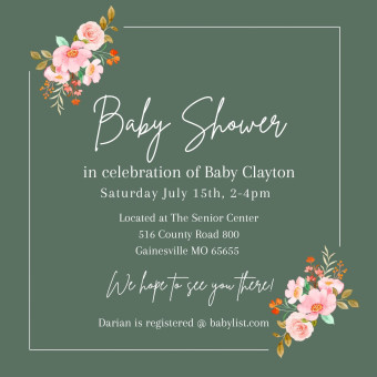 Registry for Baby Clayton Photo.