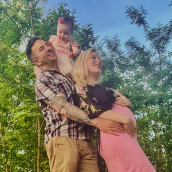 The Linder’s Baby Registry Photo.