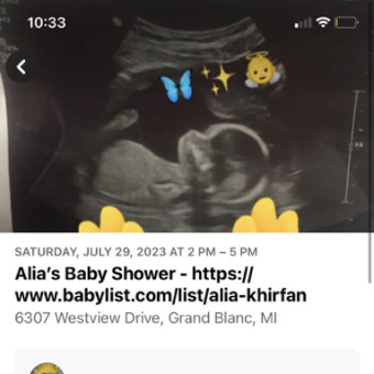 Alia's Baby Registry Photo.