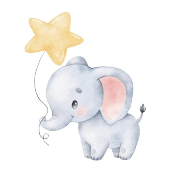 Ollie the Elephant Baby Room Thermometer Card