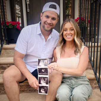 Kirby and Brandon’s Baby Registry Photo.