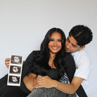 Savanna & Adrian's Baby Registry Photo.
