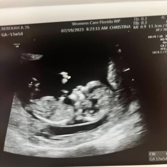 Rebekah's Baby Registry Photo.