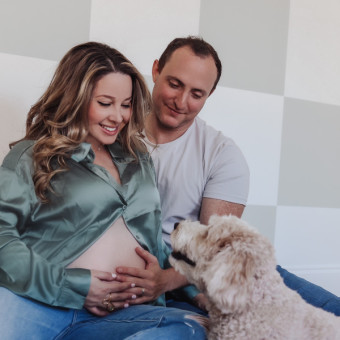 Tori & Andy’s Baby Registry Photo.