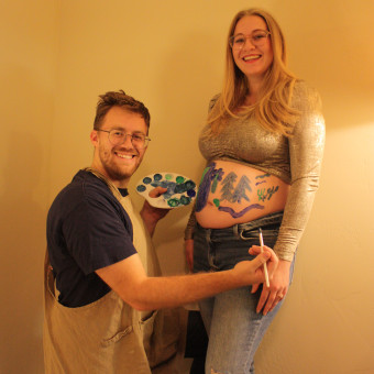 Emily and Dakota's Baby Registry Photo.