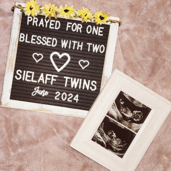 Sielaff Twins' Baby Registry Photo.